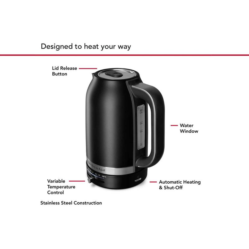 KitchenAid 1.7L Electric Kettle - Black Matte image number 2